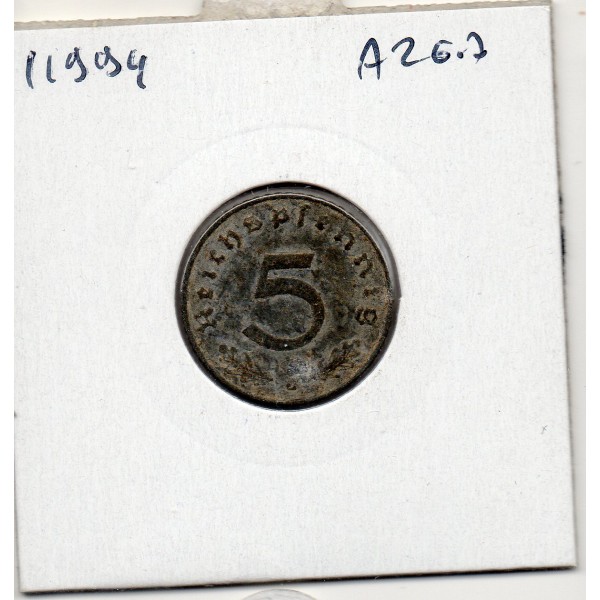 Allemagne 5 reichspfennig 1940 J, TTB KM.100 Swastika