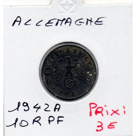 Allemagne 10 reichspfennig 1942 A, TTB KM.101 Berlin