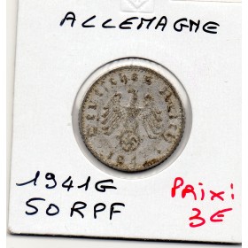 Allemagne 50 reichspfennig 1941 G, TTB KM.96 swastika