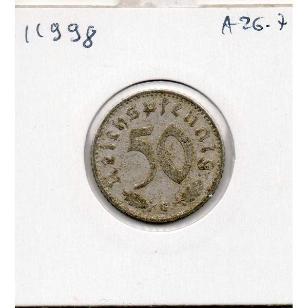Allemagne 50 reichspfennig 1941 G, TTB KM.96 swastika