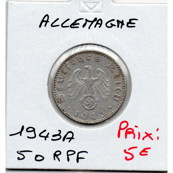 Allemagne 50 reichspfennig 1943 A, Sup KM.96