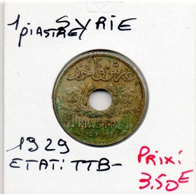 Syrie, 1 Piastre 1929 TTB-, Lec.10 Oxyde
