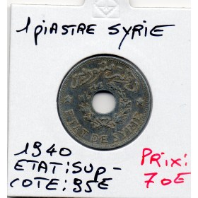 Syrie, 1 Piastre 1940 TTB-, Lec.16 Zinc