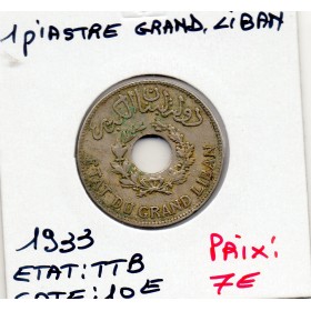 Grand Liban 1 piastre 1933 TTB, Lec.12
