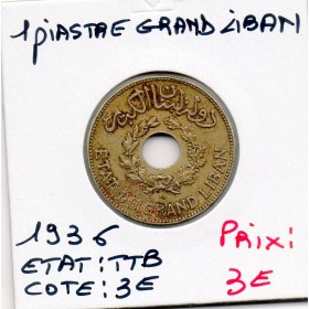 Grand Liban 1 piastre 1936 TTB, Lec.13