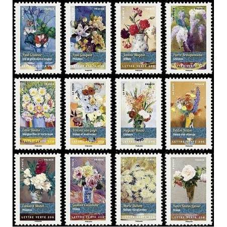 Autoadhésifs Yvert No1120-1131 Flore, bouquets de Fleurs 2015