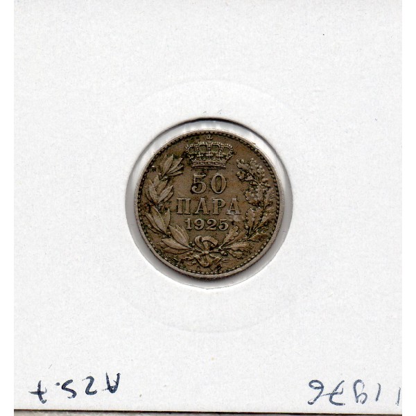Serbie 50 para 1925 TTB, KM.4 Milan 1er