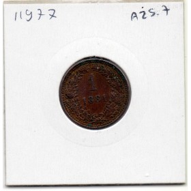 Autriche 1 kreuzer 1881 TTB, KM.2186 François Joseph Ier