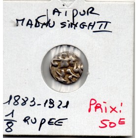 Jaipur Madhu Singh 1/8 rupee 1883-1921 TTB