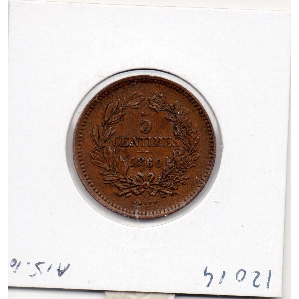 Luxembourg 5 centimes 1860 TTB+, KM.22 Guillaume III