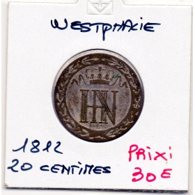 Royaume de Westphalie 20 centimes 1812 C, TTB, KM.97 Jérome Napoléon