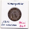 Royaume de Westphalie 20 centimes 1812 C, TTB, KM.97 Jérome Napoléon