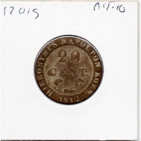 Royaume de Westphalie 20 centimes 1812 C, TTB, KM.97 Jérome Napoléon