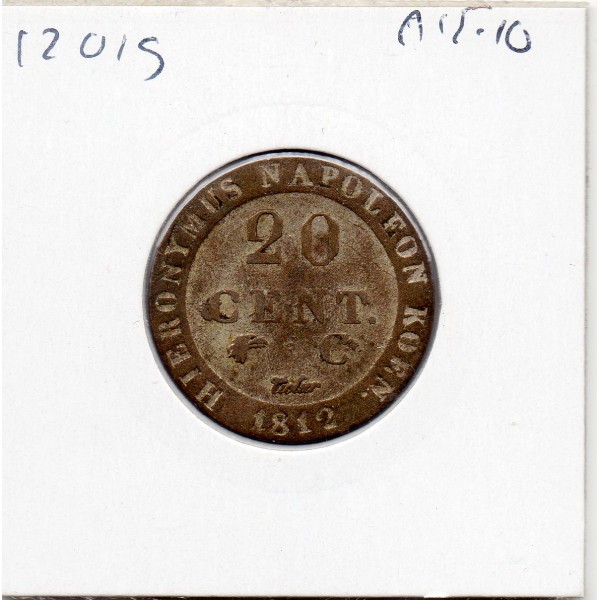 Royaume de Westphalie 20 centimes 1812 C, TTB, KM.97 Jérome Napoléon