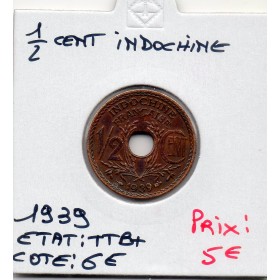 Indochine 1/2 cent 1939 TTB+, Lec.31 Lindauer