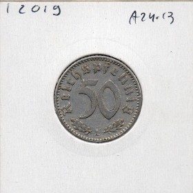 Allemagne 50 reichspfennig 1940 A, Sup KM.96 Aluminium