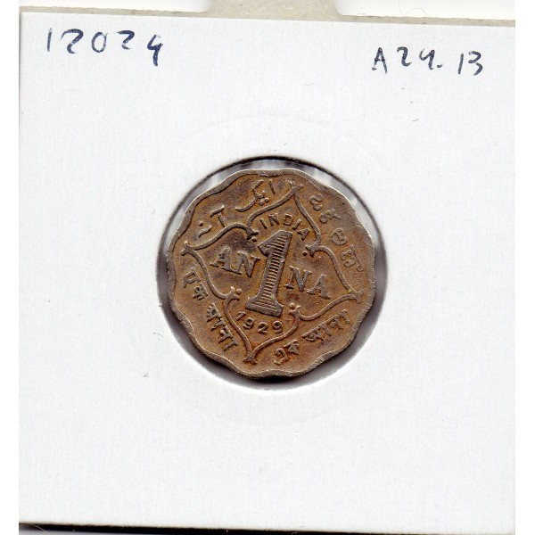 Inde Britannique 1 anna 1929 Calcutta, B KM.513 Georges V