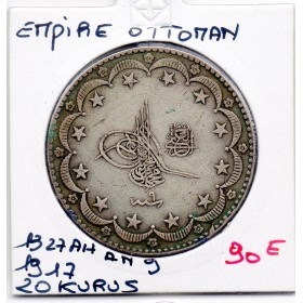 Empire Ottoman 20 Kurus 1327 AH an 9 - 1917 TTB, KM.780 Mehmet V