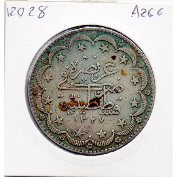 Empire Ottoman 20 Kurus 1327 AH an 9 - 1917 TTB, KM.780 Mehmet V