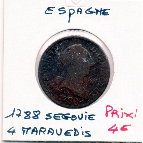 Espagne 4 maravedis 1788 Ségovie B, KM.407 Charles III