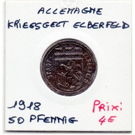 Kriegsgeld Elberfeld 50 pfennig 1918, Sup