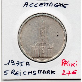 Allemagne 5 reichsmark 1935 A, TTB KM.86 Eglise Potsdam