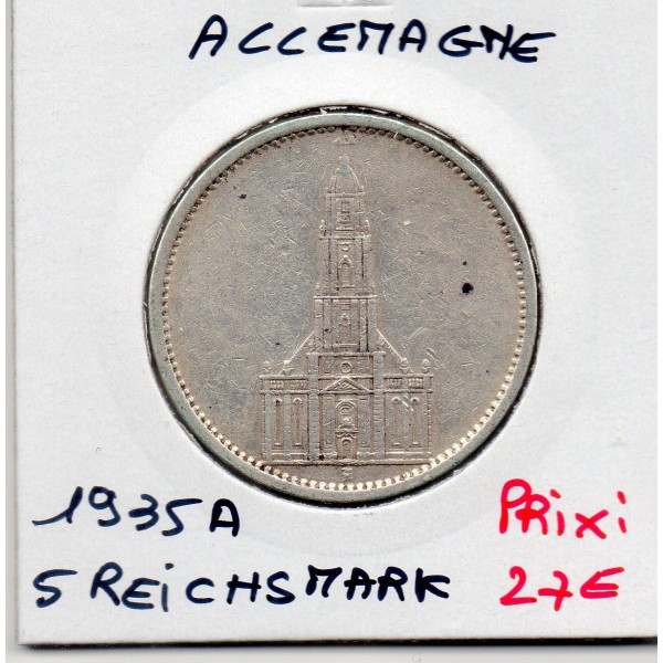 Allemagne 5 reichsmark 1935 A, TTB KM.86 Eglise Potsdam