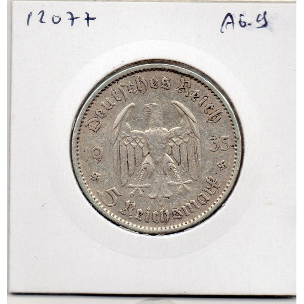 Allemagne 5 reichsmark 1935 A, TTB KM.86 Eglise Potsdam