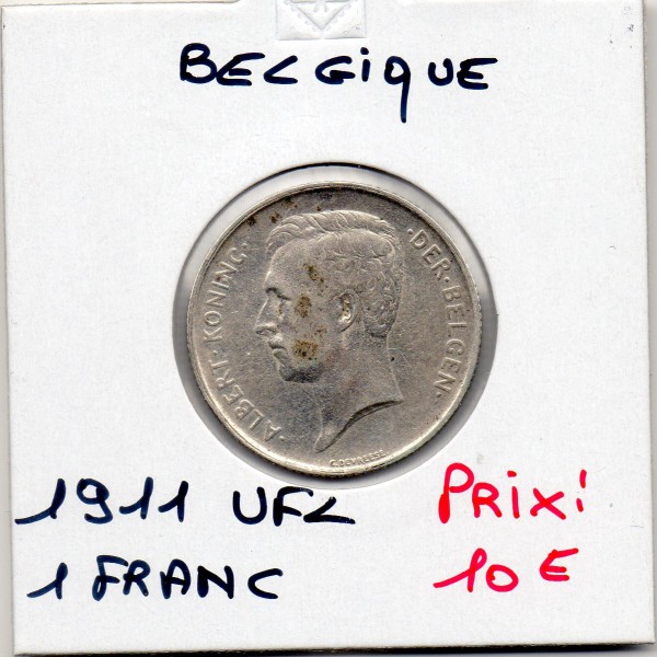 Belgique 1 Franc 1911 en Français Sup-, KM.73 Albert 1er