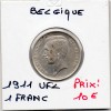 Belgique 1 Franc 1911 en Français Sup-, KM.73 Albert 1er