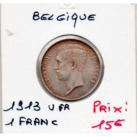 Belgique 1 Franc 1913 en Français Sup, KM.72 Albert 1er