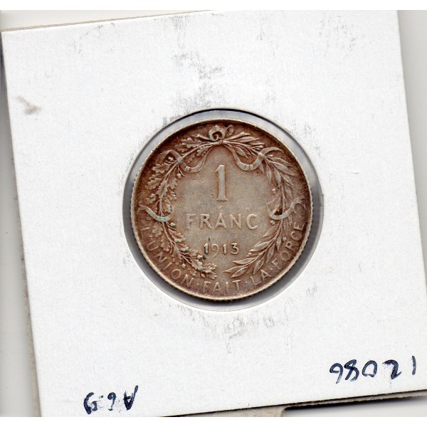 Belgique 1 Franc 1913 en Français Sup, KM.72 Albert 1er