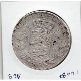 Belgique 5 Francs 1851 TTB, KM.17 Leopold 1er