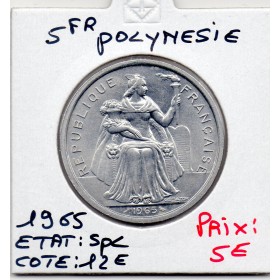 Polynésie Française 5 Francs 1965 Spl, Lec.47