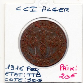 Algerie Chambre commerce Alger 10 centimes 1916 Fer TTB Lec.133 sans F