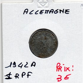 Allemagne 1 reichspfennig 1942 A, TTB KM.100 Berlin