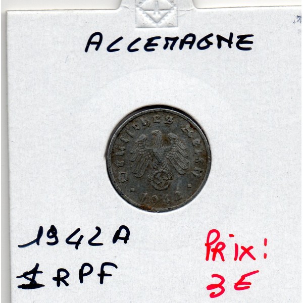 Allemagne 1 reichspfennig 1942 A, TTB KM.100 Berlin