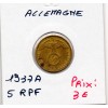 Allemagne 5 reichspfennig 1937 A, TTB KM.91 Berlin