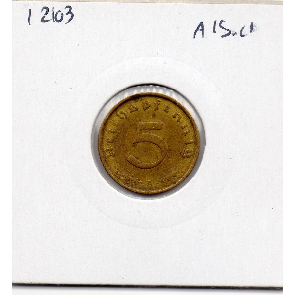 Allemagne 5 reichspfennig 1937 A, TTB KM.91 Berlin