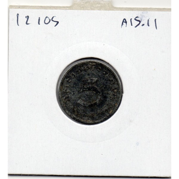 Allemagne 5 reichspfennig 1940 F, TTB KM.100 Stuttgart