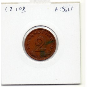 Allemagne 2 reichspfennig 1937 G, TTB KM.90 Karlsruhe