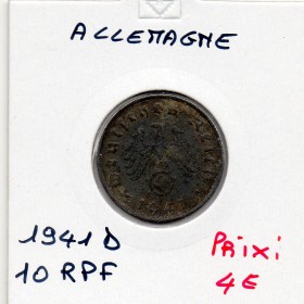 Allemagne 10 reichspfennig 1941 D, TTB KM.101 Munich