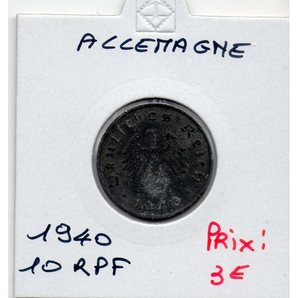 Allemagne 10 reichspfennig 1940 A, TTB KM.101 Berlin