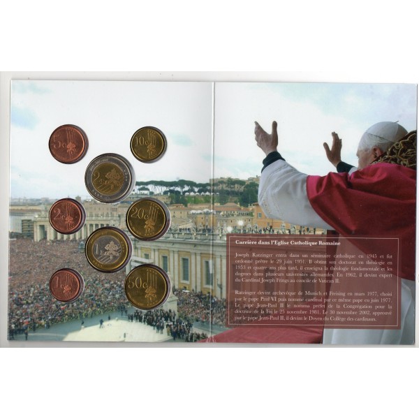 Essai - Vatican série probe 8 pièces euro 2005 FDC - Benoît XVI