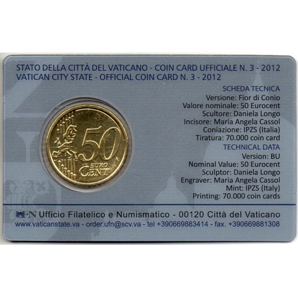 50 centimes d'euro 2012, Coincard n°3, Benoit XVI