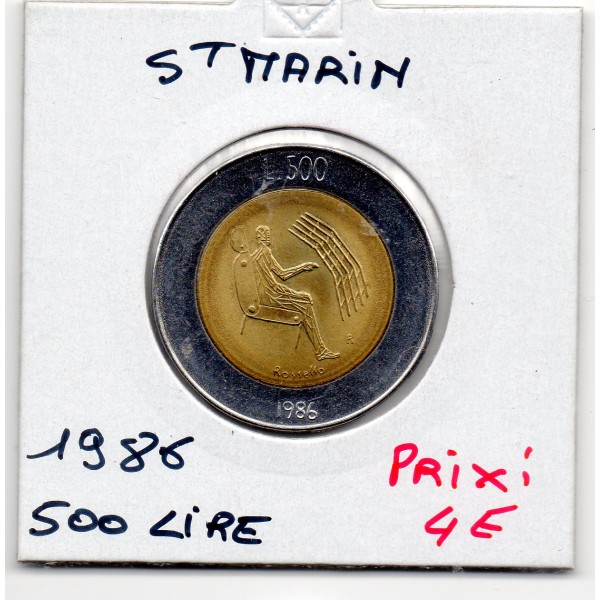 Saint Marin 500 lire 1986 Sup+, KM.195 homme avec ordinateur
