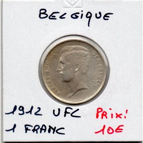 Belgique 1 Franc 1912 en Flamand TTB+, KM.73.1 Albert
