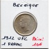 Belgique 1 Franc 1912 en Flamand TTB+, KM.73.1 Albert