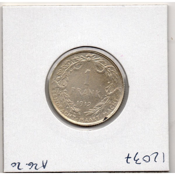 Belgique 1 Franc 1912 en Flamand TTB+, KM.73.1 Albert