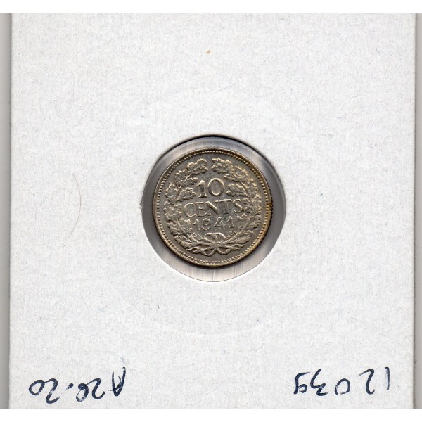 Pays Bas 10 cents 1941 TTB, KM.163 Wilhelmina